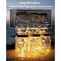 10 Pack Fairy Lights Battery Operated 7Ft 20 Led Twinkle Lights Copper Wire Mini String Lights Firefly Lights For Mason Jars D