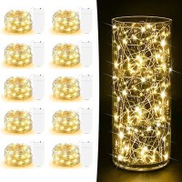 10 Pack Fairy Lights Battery Operated 7Ft 20 Led Twinkle Lights Copper Wire Mini String Lights Firefly Lights For Mason Jars D