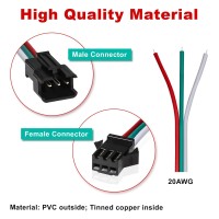 Visdoll 30 Pairs Jst Sm 3 Pin Connectors 15Cm 20Awg Wire Femalemale Led Connector For Ws2812B Ws2811 Ws2812 Ws2814 Sk6812 Cct L