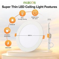 Mailcos 4 Pack 6 Inch 5Cct Ultrathin Led Recessed Ceiling Light With Junction Box 2700K5000K Selectable 1050Lm High Brightne