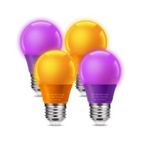 Unilamp Led Orange Purple Light Bulbs For Outdoor Indoor Halloween Decoration 5W 40W Replacement E26 Colored Light Bulbs Outsi