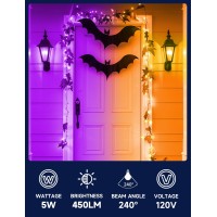 Unilamp Led Orange Purple Light Bulbs For Outdoor Indoor Halloween Decoration 5W 40W Replacement E26 Colored Light Bulbs Outsi