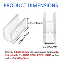 Lucienstar Neon Rope Light Mounting Brackets 50Pcs Neon Lights Install Fixing Clips Accessories For 6X12Mm Silicone Led Neon Fl