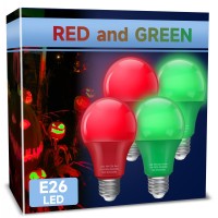 Red And Green Light Bulbs 9W A19 Led Christmas Light Bulbs E26 Red Light Bulbs Green Light Bulbs 60W Equivalent Color Light