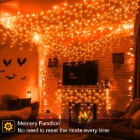 33Ft Orange Halloween Lights Outdoor 400 Led Icicle Lights For Outside Indoor Christmas Lights With Connectable Clear Wire 8 Mo