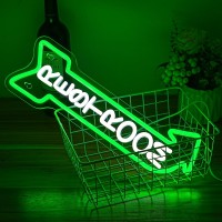 Alkkign Restroom Neon Signs For Wall Decor Toilet Neon Sign Cool White Green Neon Light Up Signs Decoration For Bathroom Hotels