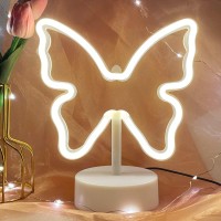 Vifulin Butterfly Neon Sign Warm White Neon Light Usbbattery Operated Butterfly Led Signs Night Lights Room Decor For Girls Be