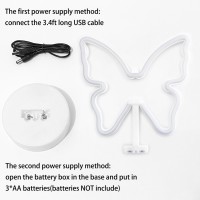 Vifulin Butterfly Neon Sign Warm White Neon Light Usbbattery Operated Butterfly Led Signs Night Lights Room Decor For Girls Be