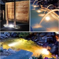 Tensul Warm White Pond Lights 2500K Underwater Landscape Spotlights Ip68 Waterproof Submersible Fountain Lights For Garden Yar