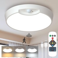 Toowell Rechargeable Motion Sensor Light With Remote 8000Mah Battery Operated Ceiling Light Wireless Closet Light Indoor For