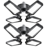 Topaubub Garage Light 10 Pack 120W 12000Lm Garage Lights Ceiling Led With 41 Deformable Panels 6500K Led Garage Light Led Sho