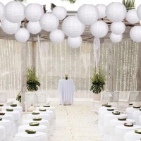 Yuxiou Paper Lanterns Party Decorations Hanging Paper Lanterns For Wedding Graduation White Birthday Decorations Round Chinese