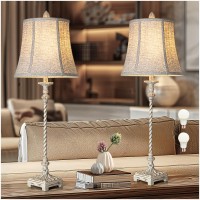 33 Tall Vintage Buffet Lamps Set Of 2 3 Way Dimmable Touch Lamp Gold Leaf Finish Lamp With Usb Ac Charge Ports White Line