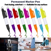 Daemson Mini Led Keychain Flashlights Permanent Marker Pens Badge Lights For Nurses 12 Lumen Battery Powered Badge Reel Pen