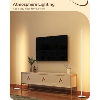 Edishine Led Corner Floor Lamp With Remote 575 Minimalist Dimmable Mood Lighting Standing Tall Pole Lamp For Living Room B