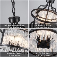 Luupyia 4Lights Crystal Chandeliers Pendant Light Gorgeous Crystal Pendant Light Fixture 1259Inches Small Chandeliers Hanging