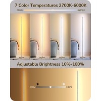 Edishine Led Standing Floor Lamp Dimmable Corner Floor Lamp With Remote 3 Color Temperature 3000K4500K6000K 575 Modern S