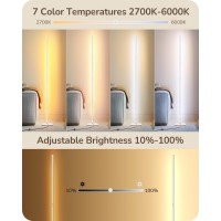 Edishine Corner Led Floor Lamp Dimmable Corner Light With Remote 3 Color Temperature 3000K4500K6000K 575 Minimalist Stan