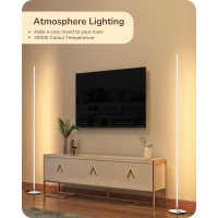 Edishine Led Corner Floor Lamp 575 Minimalist Dimmable Sleek Light Adjustable Height Standing Tall Lamp For Living Room B