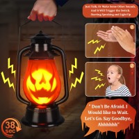 Halloween Outdoor Jackolantern With Talking Flaming Sound Activated Light Up Hanging Halloween Pumpkin Lanterns Hallowee