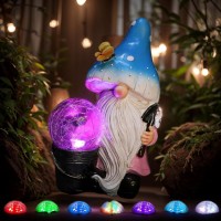 Mushroom Decor Garden Gnome With Solar Light Yard Art Gnome Garden Decor With Butterfly For Lawn Porch Patio Balcony Fall D