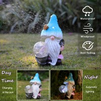 Mushroom Decor Garden Gnome With Solar Light Yard Art Gnome Garden Decor With Butterfly For Lawn Porch Patio Balcony Fall D