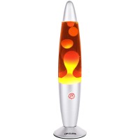 Opulars Liquid Motion Lamp Magma Lamps For Adultskids 135Inch Silver Base Lamp Colormax Volcanic With Orange Wax In Clear Li