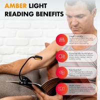 Mito Red Light Amber Book Light Book Lights For Reading At Night Rechargeable Book Light Clip On Reading Light Flexible