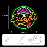 Sushi Neon Sign For Wall Decor Japanese Sushi Neon Light Colorful Neon Signs Usb Powered Led Neon Light For Japanese Resturant H