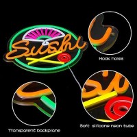 Sushi Neon Sign For Wall Decor Japanese Sushi Neon Light Colorful Neon Signs Usb Powered Led Neon Light For Japanese Resturant H