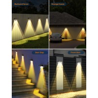 Solar Fence Lights Warm White Cold White Mixed Color 3 Modes Bright Lens Led Dusk To Dawn Deck Light Fence Solar Lights Ou