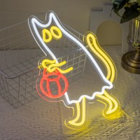 Ghost Cat Neon Sign Halloween Neon Light For Wall Decor Pumpkin Neon Signs Usb Powered Led Neon Light For Halloween Bedroom Kids