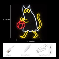 Ghost Cat Neon Sign Halloween Neon Light For Wall Decor Pumpkin Neon Signs Usb Powered Led Neon Light For Halloween Bedroom Kids