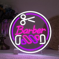 Barber Neon Sign For Barber Shop Decor Colorful Neon Light Round Led Neon Sign Usb Powerd Led Neon Light For Decorating Barber S