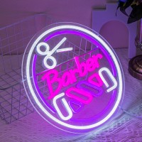 Barber Neon Sign For Barber Shop Decor Colorful Neon Light Round Led Neon Sign Usb Powerd Led Neon Light For Decorating Barber S