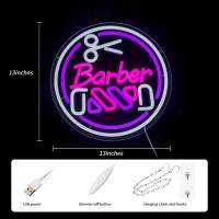 Barber Neon Sign For Barber Shop Decor Colorful Neon Light Round Led Neon Sign Usb Powerd Led Neon Light For Decorating Barber S