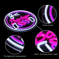 Barber Neon Sign For Barber Shop Decor Colorful Neon Light Round Led Neon Sign Usb Powerd Led Neon Light For Decorating Barber S