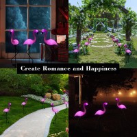 Ratopo Solar Flamingo Light 6 Pcs Waterproof Solar Garden Lights Outdoor Decor Pink Flamingo Garden Decor Birthday Christmas