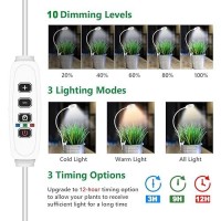 Grow Light For Indoor Plants Full Spectrum Pot Clip Led Plant Growth Light With Auto Onoff Timer 3912H Plant Lamp With 360Rot