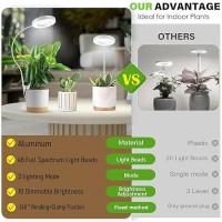 Grow Light For Indoor Plants Full Spectrum Pot Clip Led Plant Growth Light With Auto Onoff Timer 3912H Plant Lamp With 360Rot