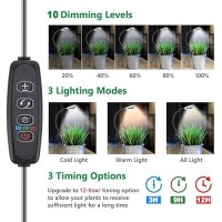 Grow Lights For Indoor Plants Full Spectrum Clip On 3 Colors Grow Light Two Installation Options Plant Lights For Indoor Growi