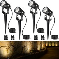 Sunvie 3W Low Voltage Landscape Lighting Led Landscape Spotlights With Connectors Waterproof Low Voltage Landscape Lights 3000K