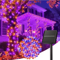 Minetom Solar Halloween Lights Outdoor 40Ft 100 Led Halloween String Lights With 8 Modes Halloween Decoration Outdoor Waterpr