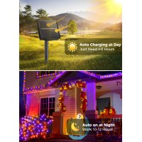 Minetom Solar Halloween Lights Outdoor 40Ft 100 Led Halloween String Lights With 8 Modes Halloween Decoration Outdoor Waterpr