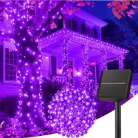 Minetom Solar Halloween Lights Outdoor 40Ft 100 Led Halloween String Lights With 8 Modes Black Wire Halloween Decoration Outd