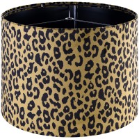 Goso Drum Leopard Lamp Shades For Table Lamps Medium Yellow Velvet Pattern Fabric Lampshades Floor Lamp13 Top X 13 Bottom