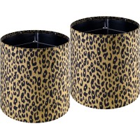 Goso Tall Drum Lamp Shades For Table Lamps Set Of 2 Smallyellow Velvet Leopard Pattern Fabric Lampshades Floor Lamp98 Top