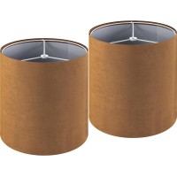 Goso Tall Drum Lamp Shades For Table Lamps Set Of 2 Smallbrown Faux Chamois Leather Fabric Lampshades Floor Lamp98 Top X 9