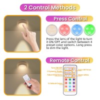 Qqlxst Puck Lights With Remote 13 Color Changeable Aaa Battery Operated Push Night Light Mini Color Changing Under Cabinet Li