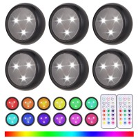 Qqlxst Puck Lights With Remote 13 Color Changeable Aaa Battery Operated Push Night Light Mini Color Changing Under Cabinet Li